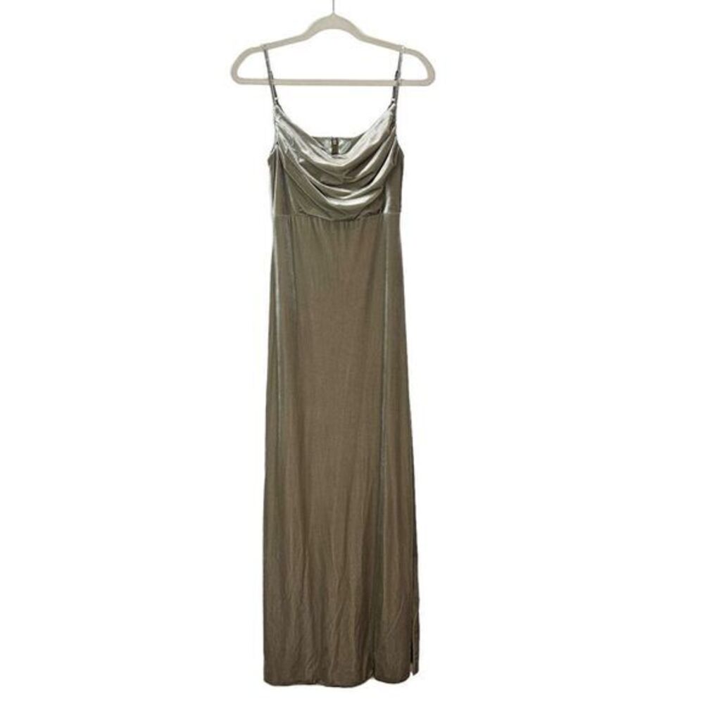 Elegant Silver Evening Gown